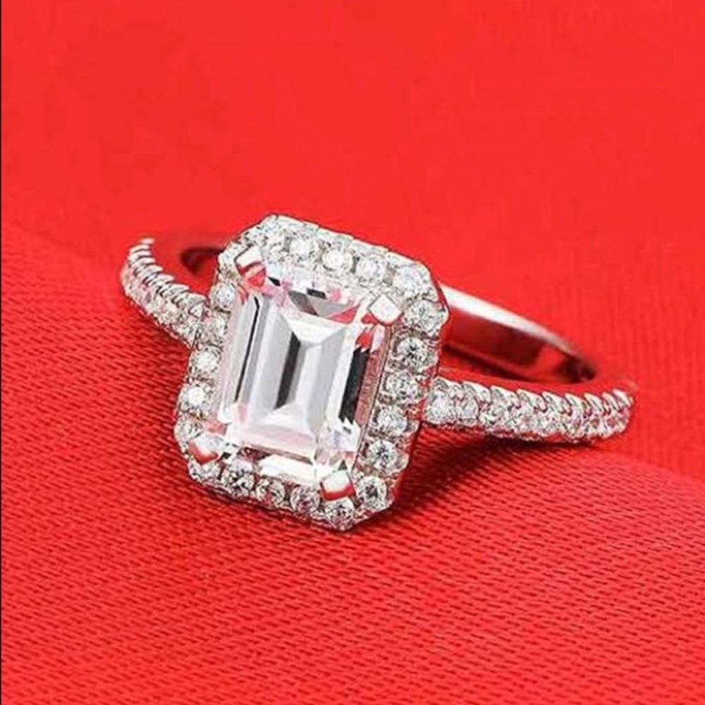 Platinum Plated Sterling Silver Ring